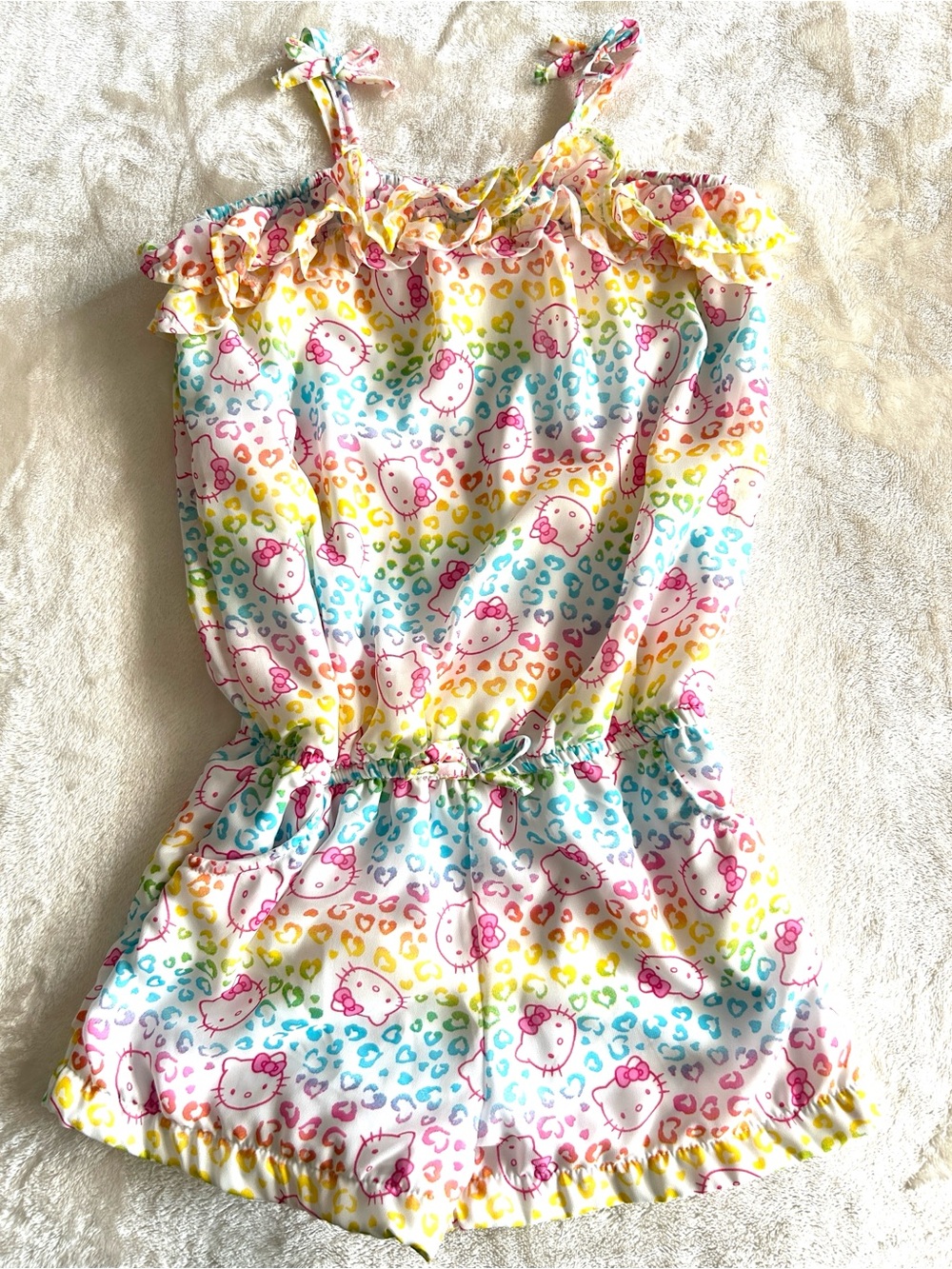 NWOT Girls' Multicolor Hello Kitty Print Romper Size 12